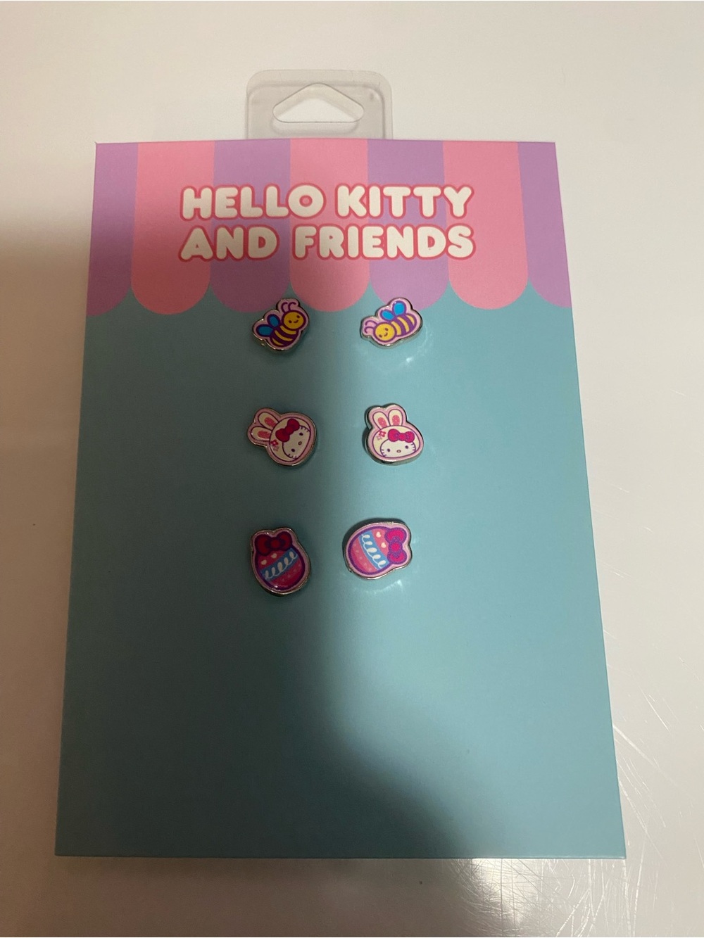 🦋Hello Kitty Enamel Stud Earrings Set - Pink, Blue, Yellow